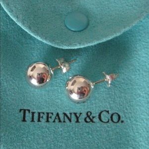 Silver bead ball earrings